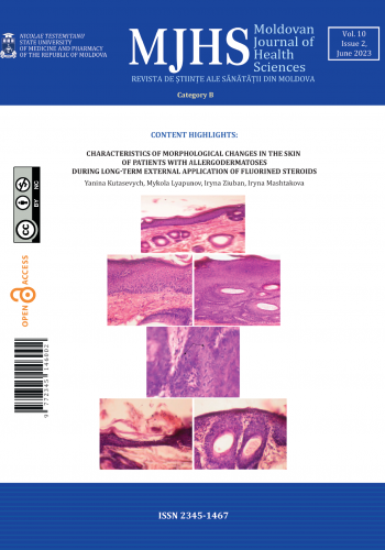 Prima pagina MOLDOVAN JOURNAL OF HEALTH AND SCIENCES  VOL. 10, ISSUE 2, March 2023