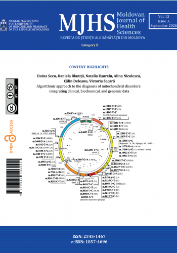 Front page of MOLDOVAN JOURNAL OF HEALTH SCIENCES VOL. 13. ISSUE 3, SEPTEMBER 2026